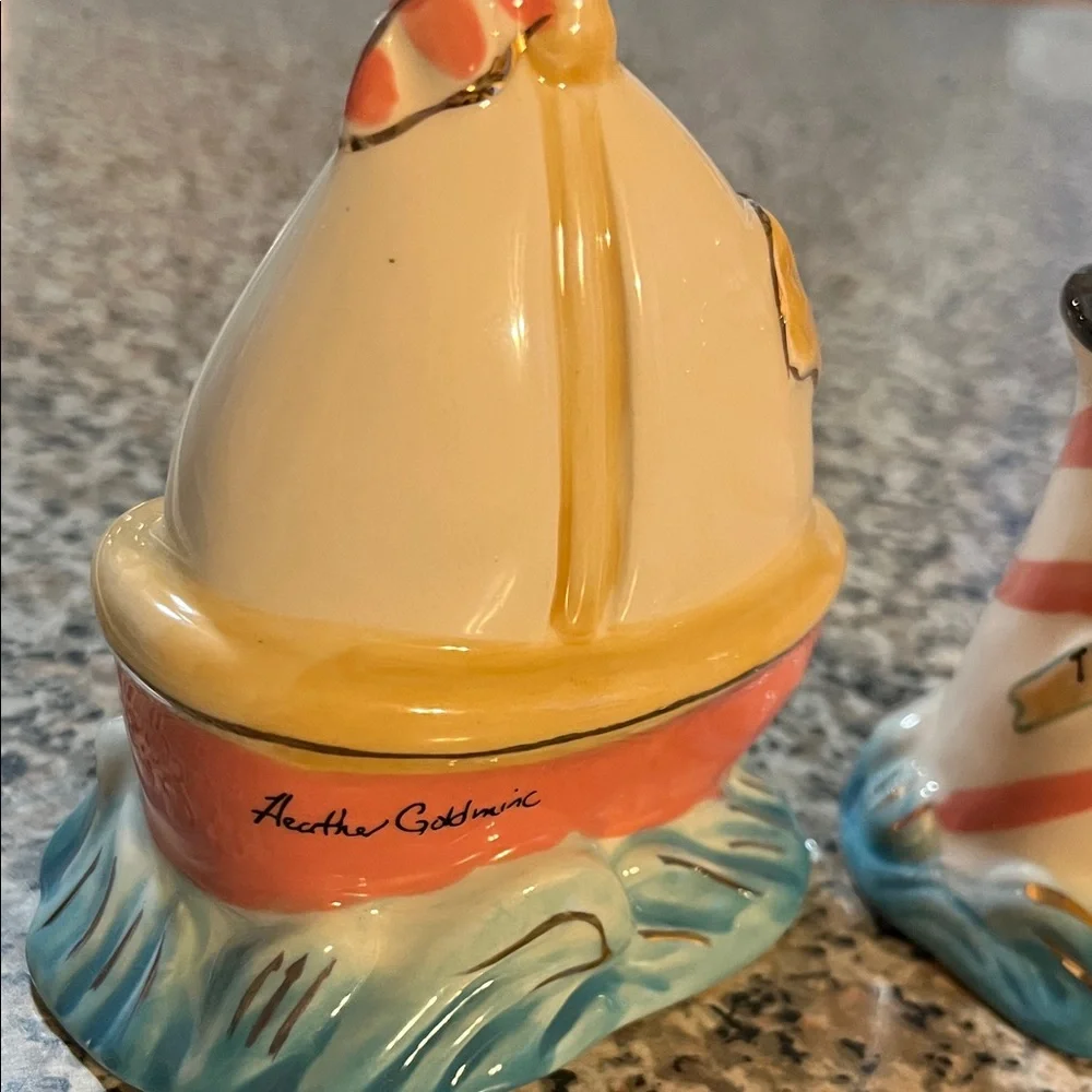 Heather Goldminc Nautical Ceramic Salt and Pepper Shaker Set